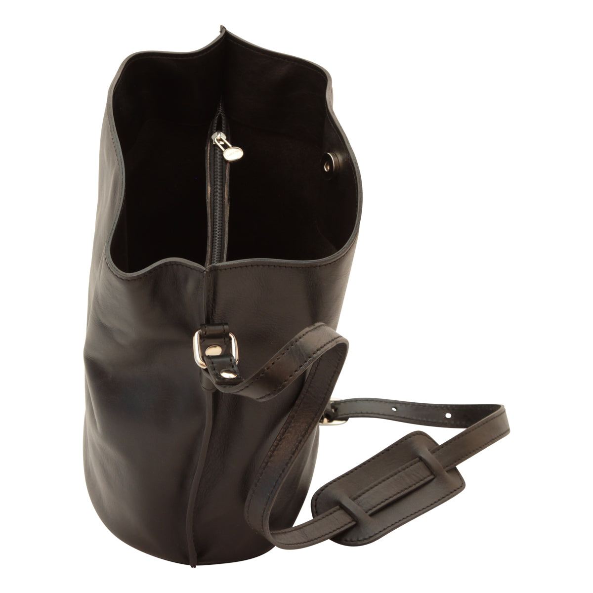 Cowhide leather shoulder bag - Black