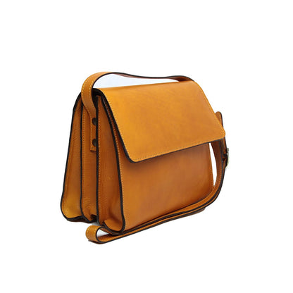 Calfskin shoulder bag-Yellow Ochre