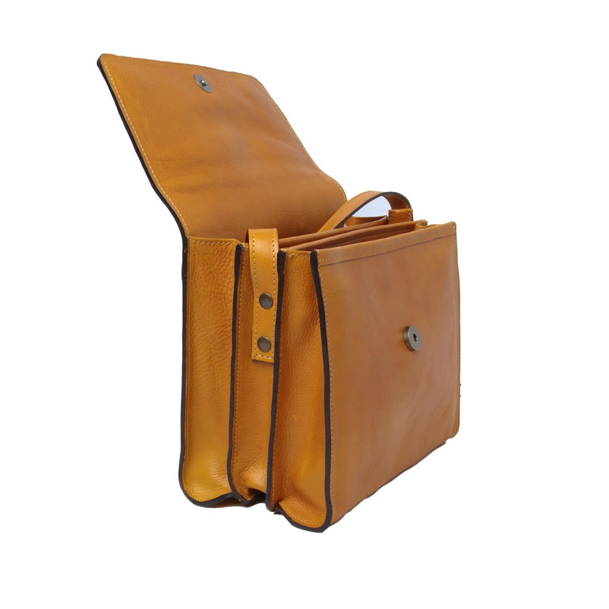 Calfskin shoulder bag-Yellow Ochre