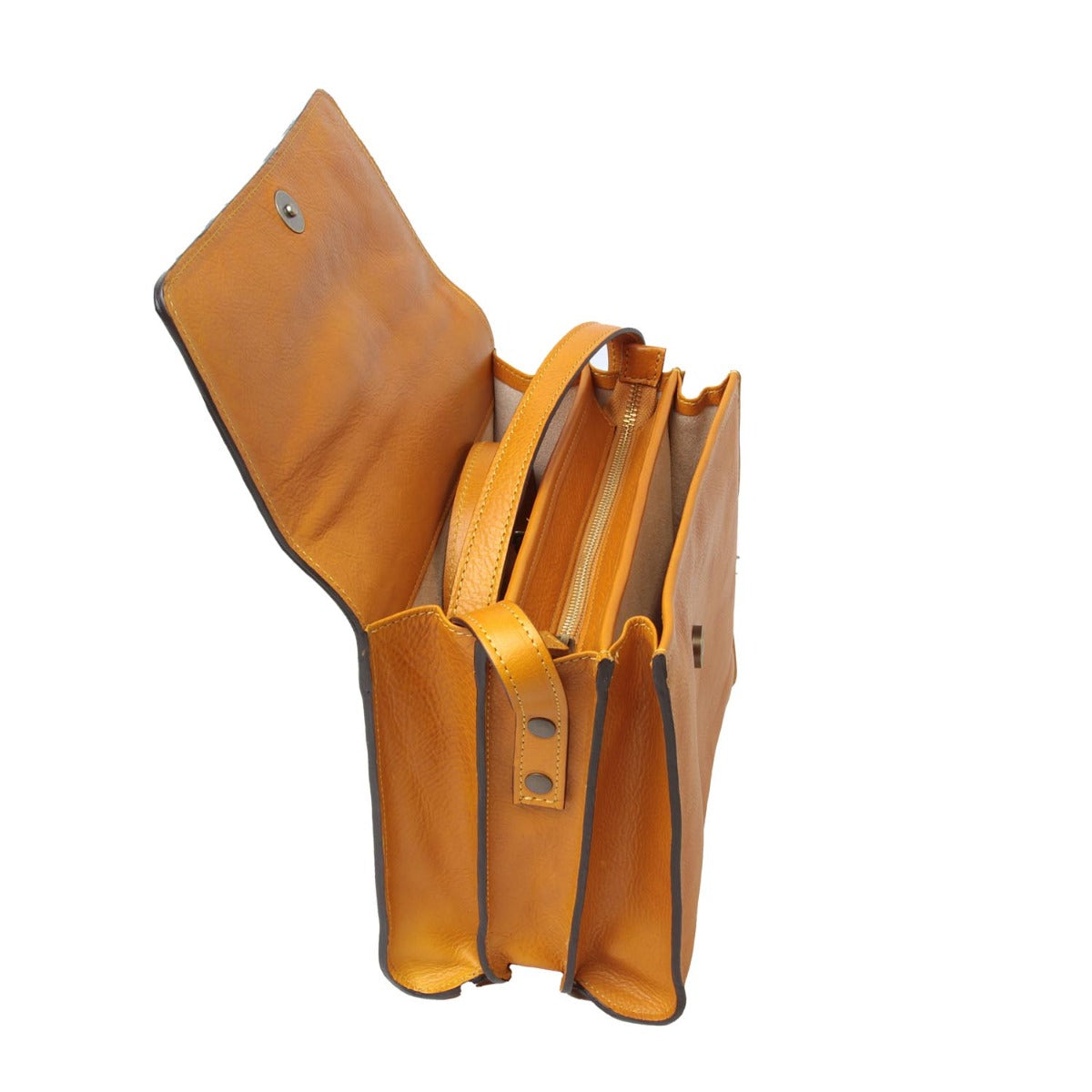 Calfskin shoulder bag-Yellow Ochre