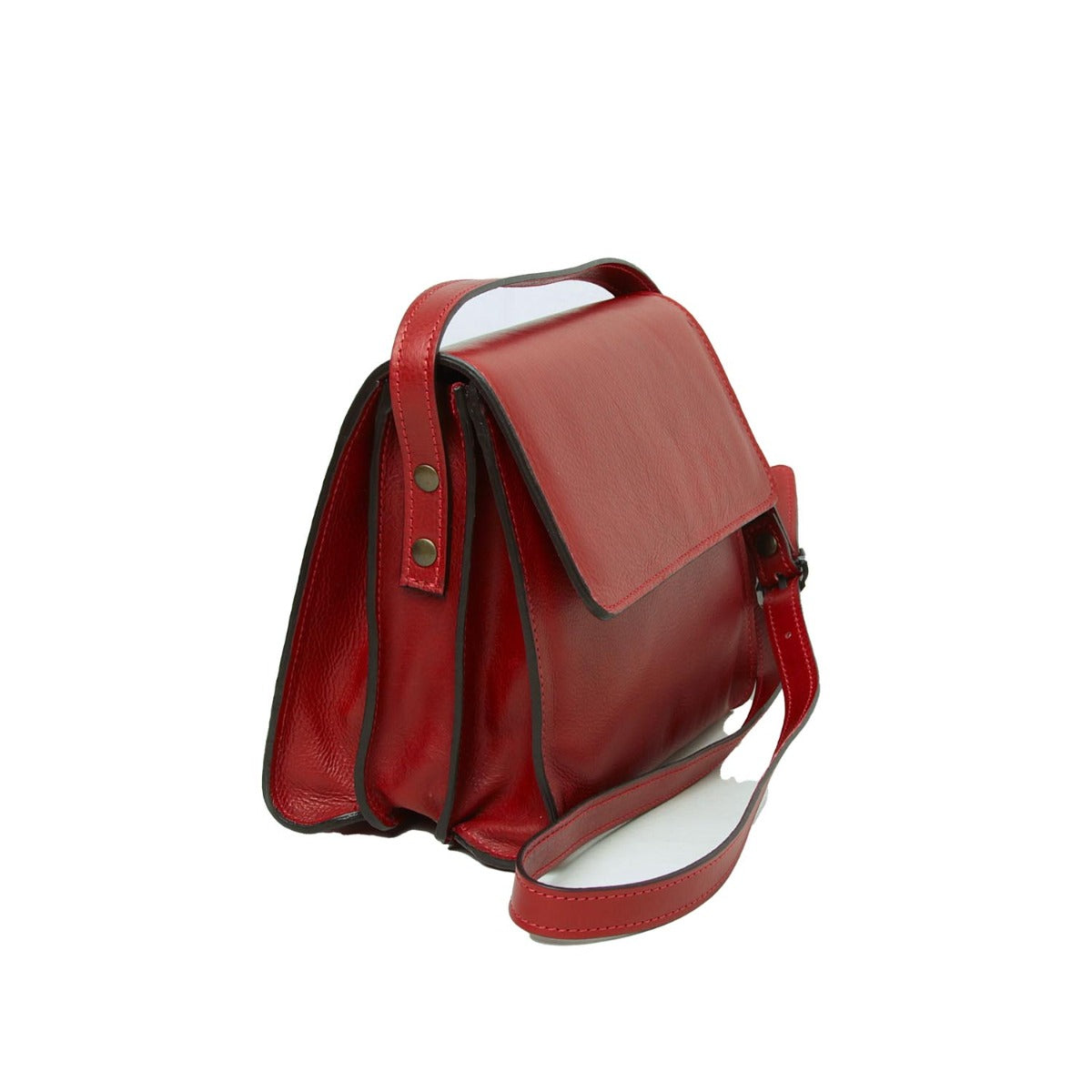 Full grain calfskin shoulder bag-Red