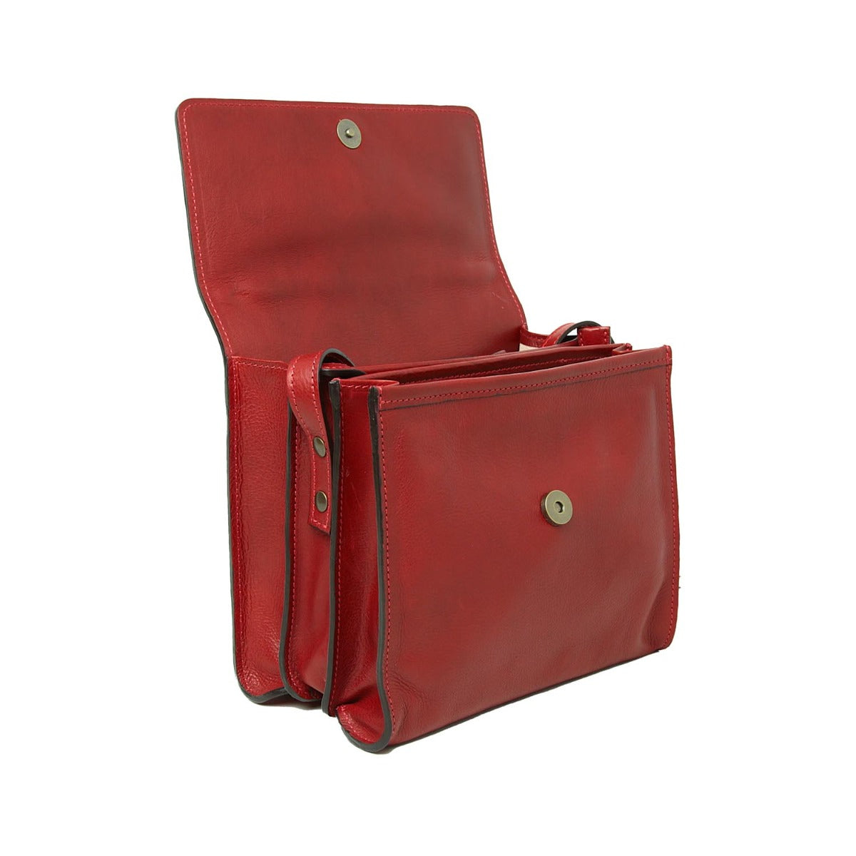 Full grain calfskin shoulder bag-Red