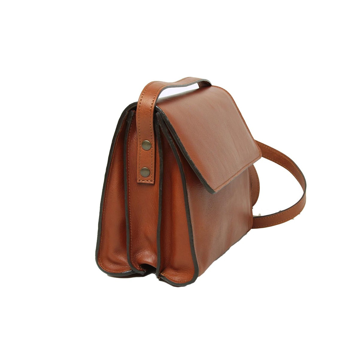 Calfskin shoulder bag-Teak