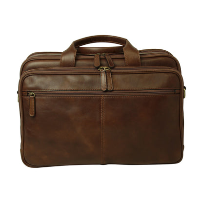 Men’s chestnut leather laptop bag