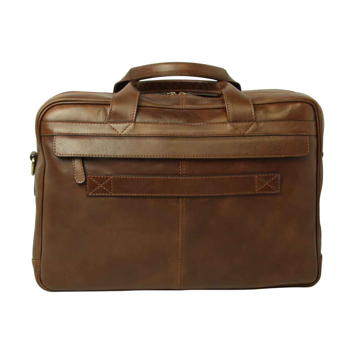 Men’s chestnut leather laptop bag