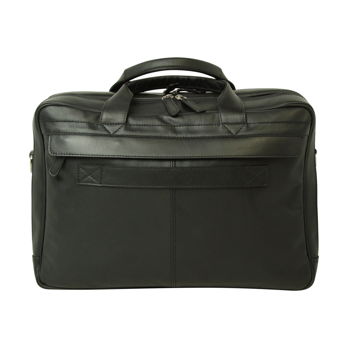 Leather computer briefcase - Black