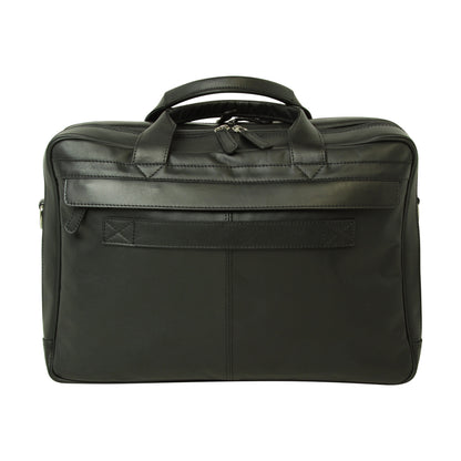Leather computer briefcase - Black