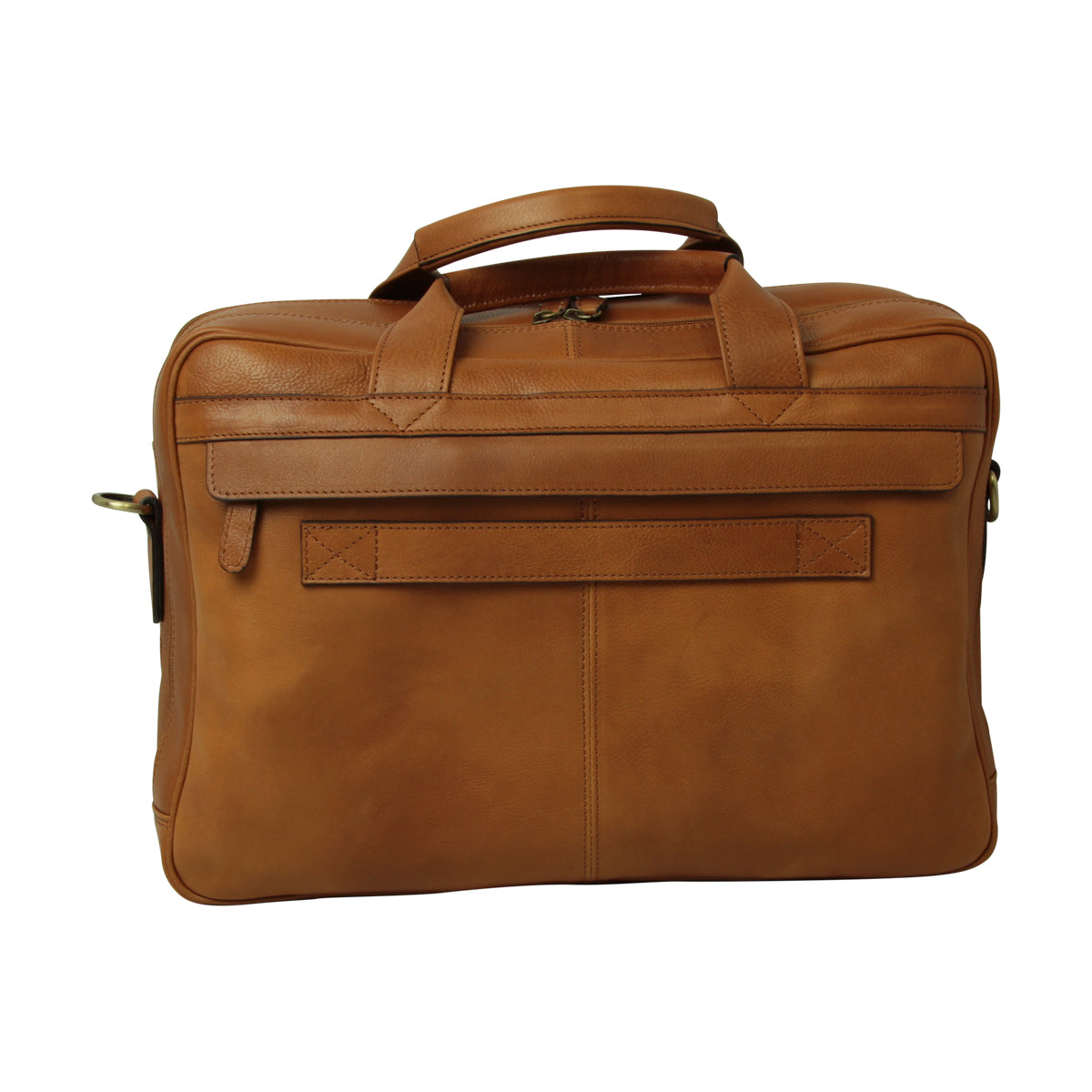 Leather computer briefcase - Brown Colonial