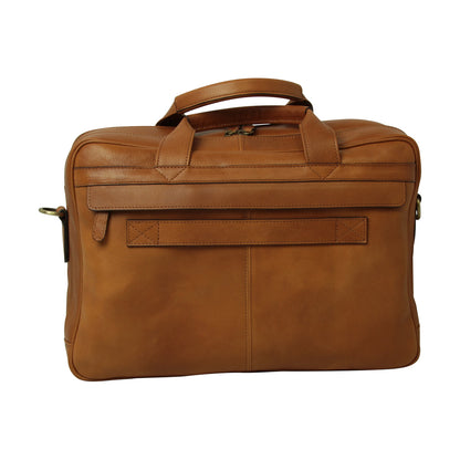 Leather computer briefcase - Brown Colonial