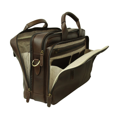 Leather computer briefcase- Dark Brown