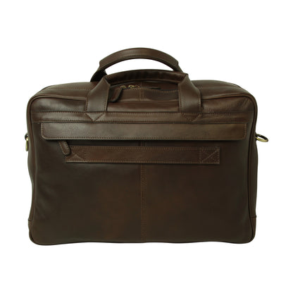 Leather computer briefcase- Dark Brown
