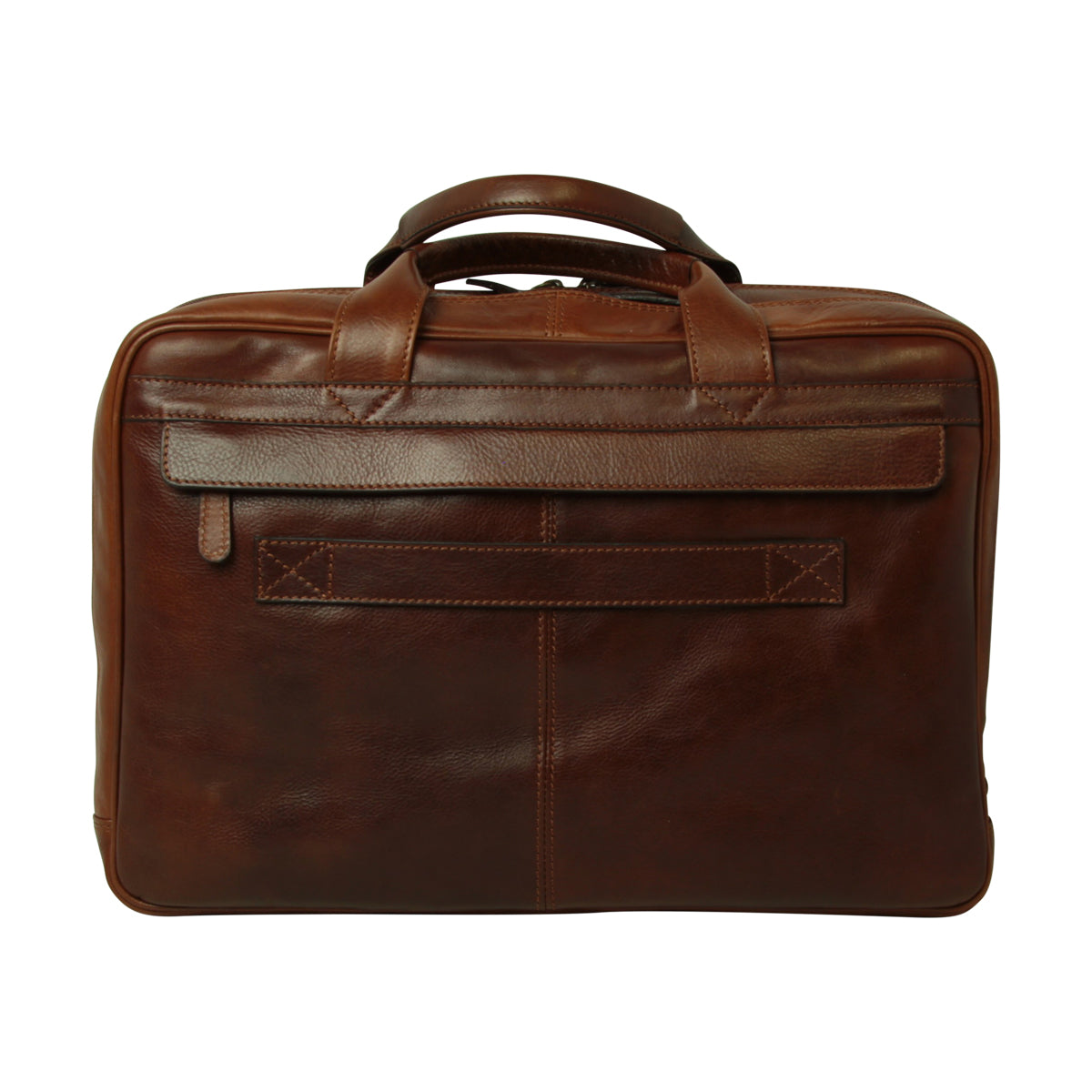 Leather computer briefcase - Brown
