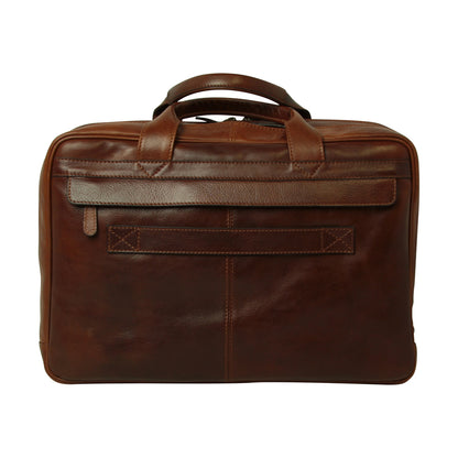 Leather computer briefcase - Brown