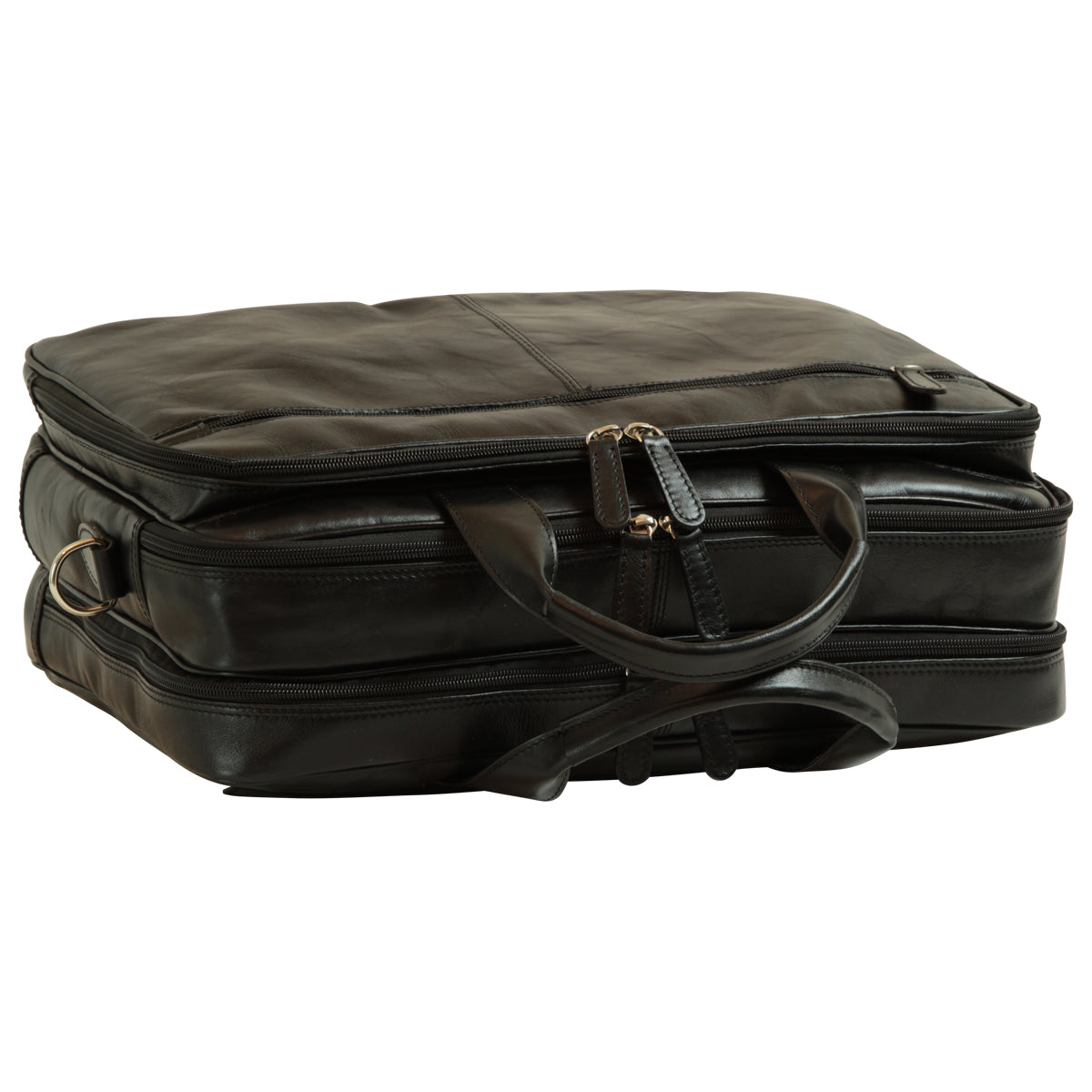 Leather computer briefcase - Black