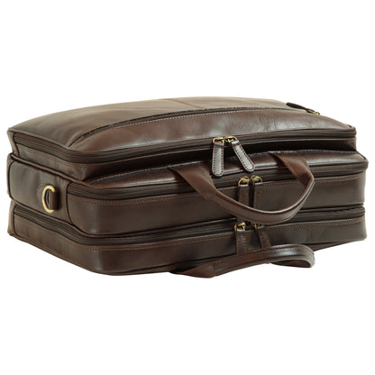 Leather computer briefcase- Dark Brown