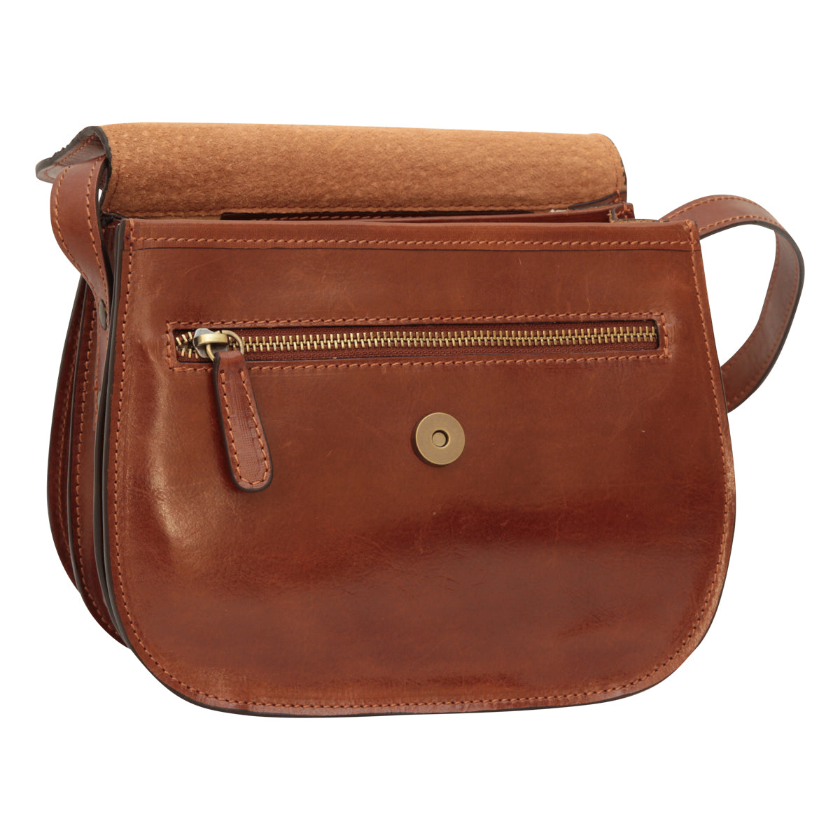 Full grain calfskin shoulder bag - brown