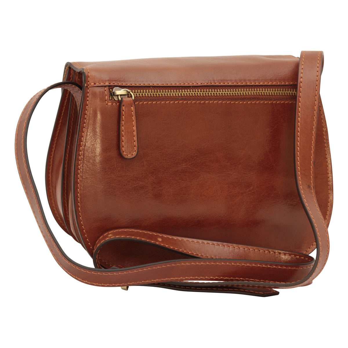 Full grain calfskin shoulder bag - brown