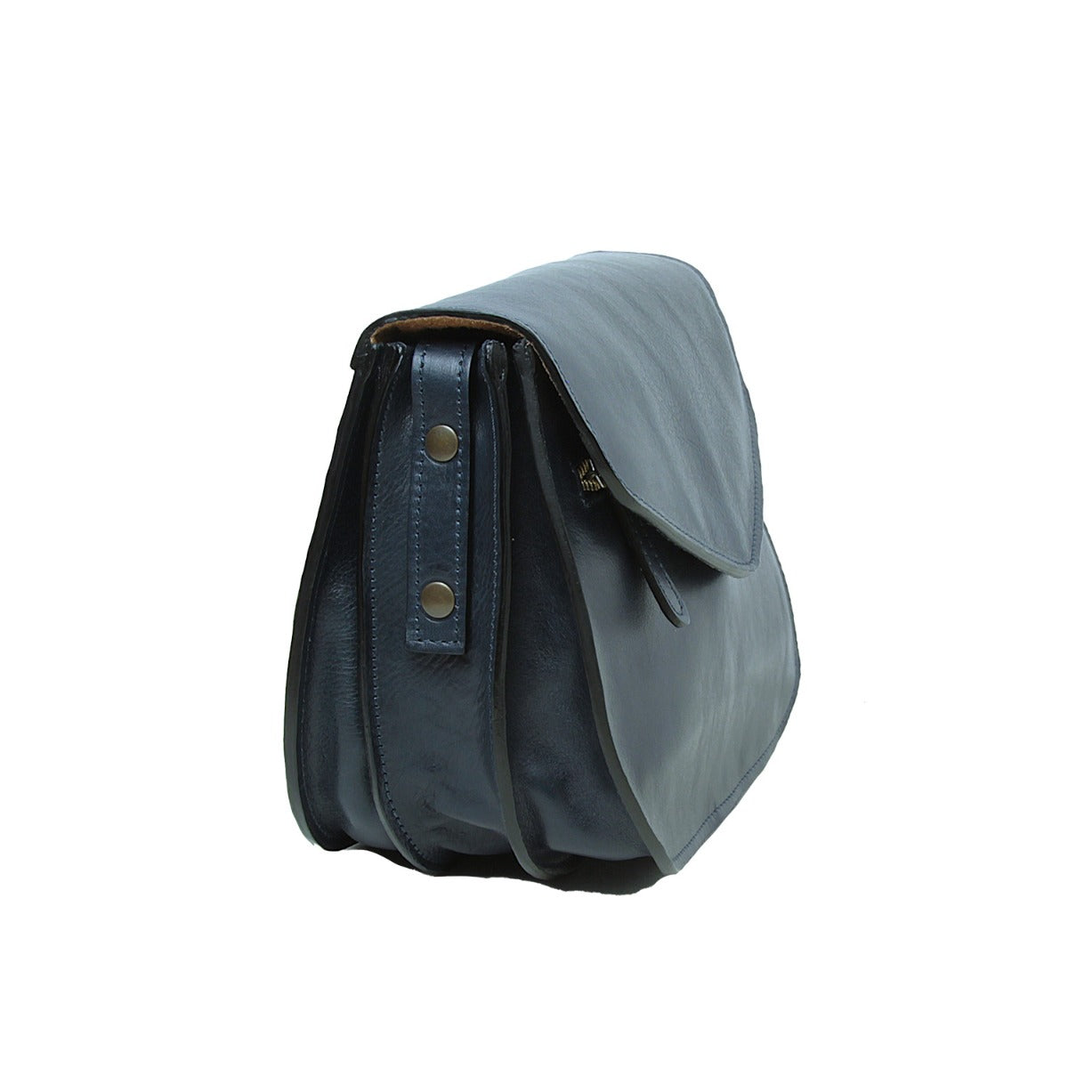 Full grain calfskin shoulder bag-blue