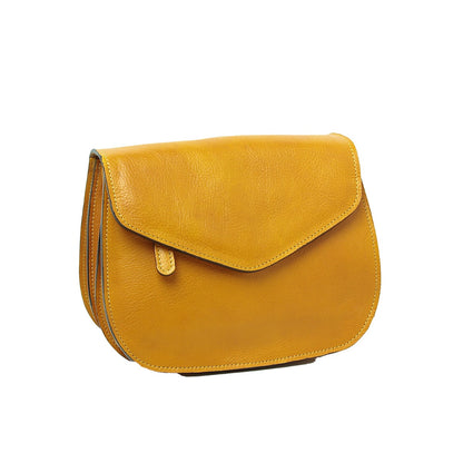 Full grain calfskin shoulder bag-Yellow Ochre