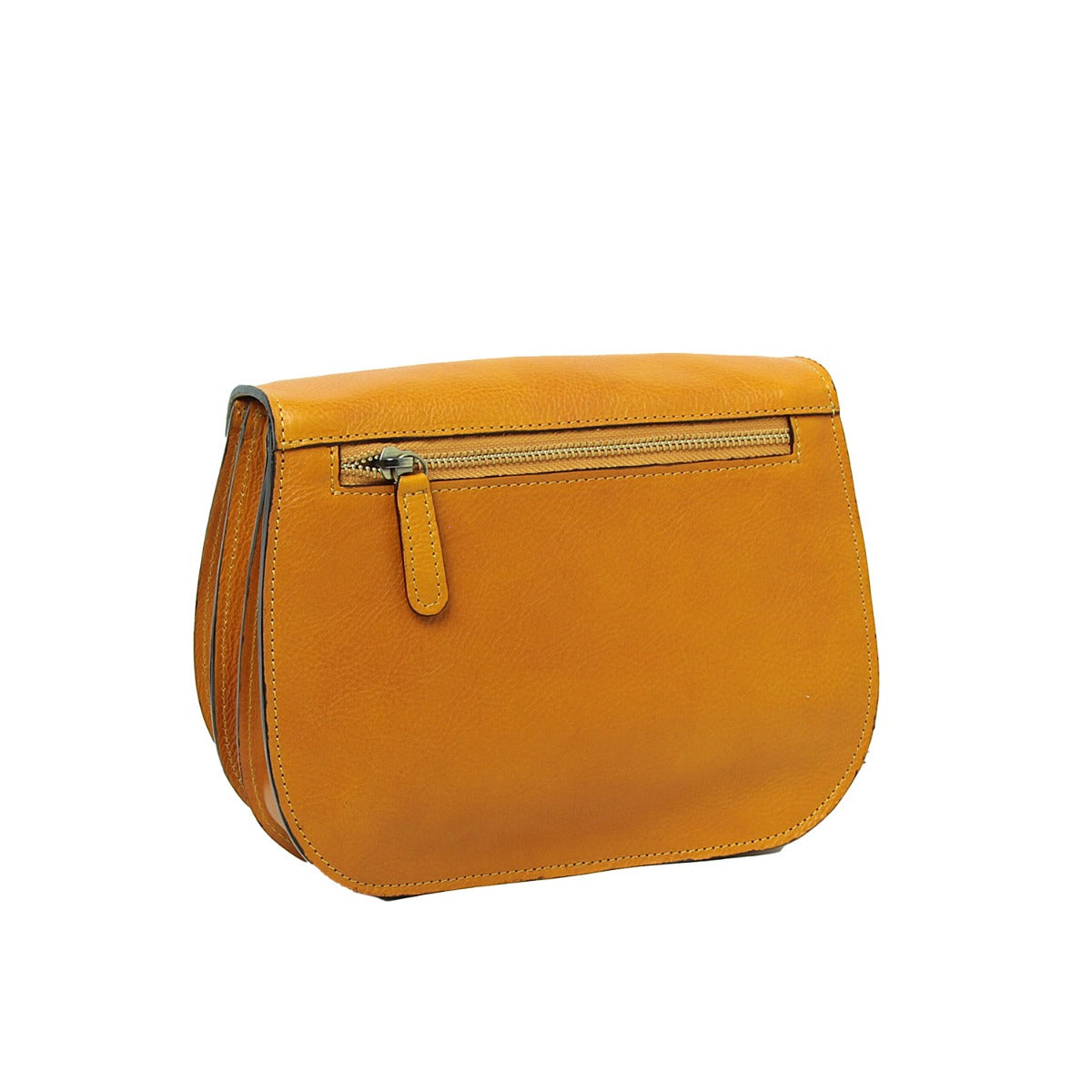 Full grain calfskin shoulder bag-Yellow Ochre