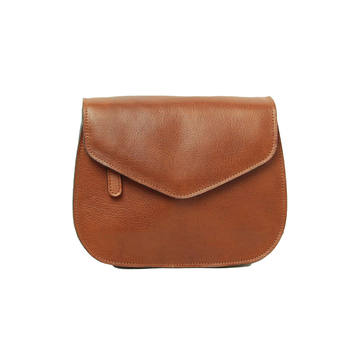 Full grain calfskin shoulder bag-Teak