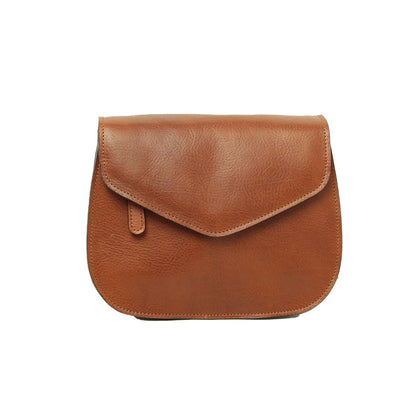 Full grain calfskin shoulder bag-Teak