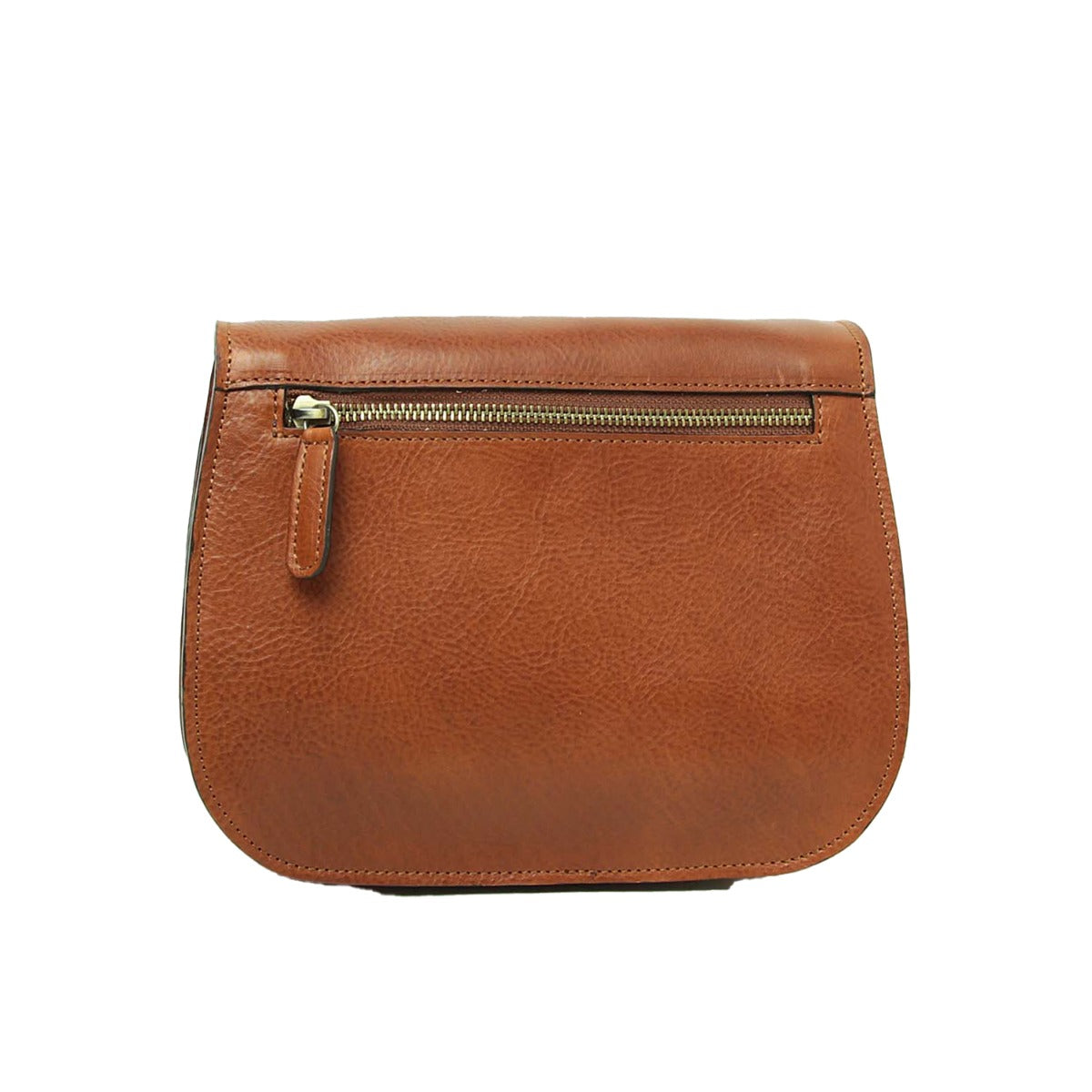 Full grain calfskin shoulder bag-Teak