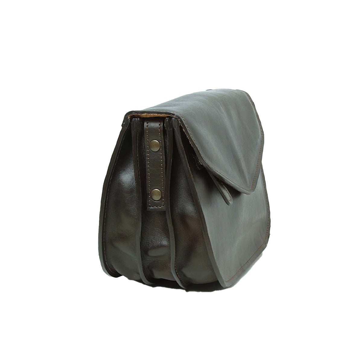 Full grain calfskin shoulder bag-Dark Brown