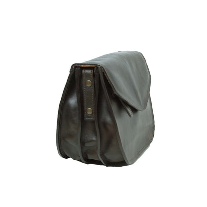 Full grain calfskin shoulder bag-Dark Brown