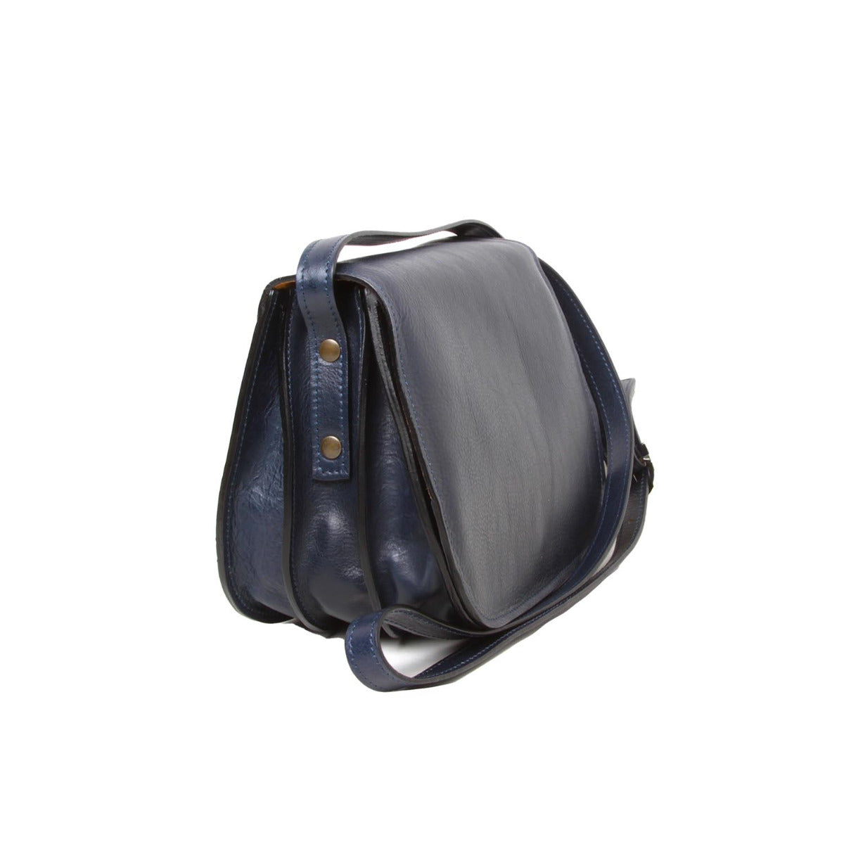 Women's shoulder bag in full grain calfskin-Blue