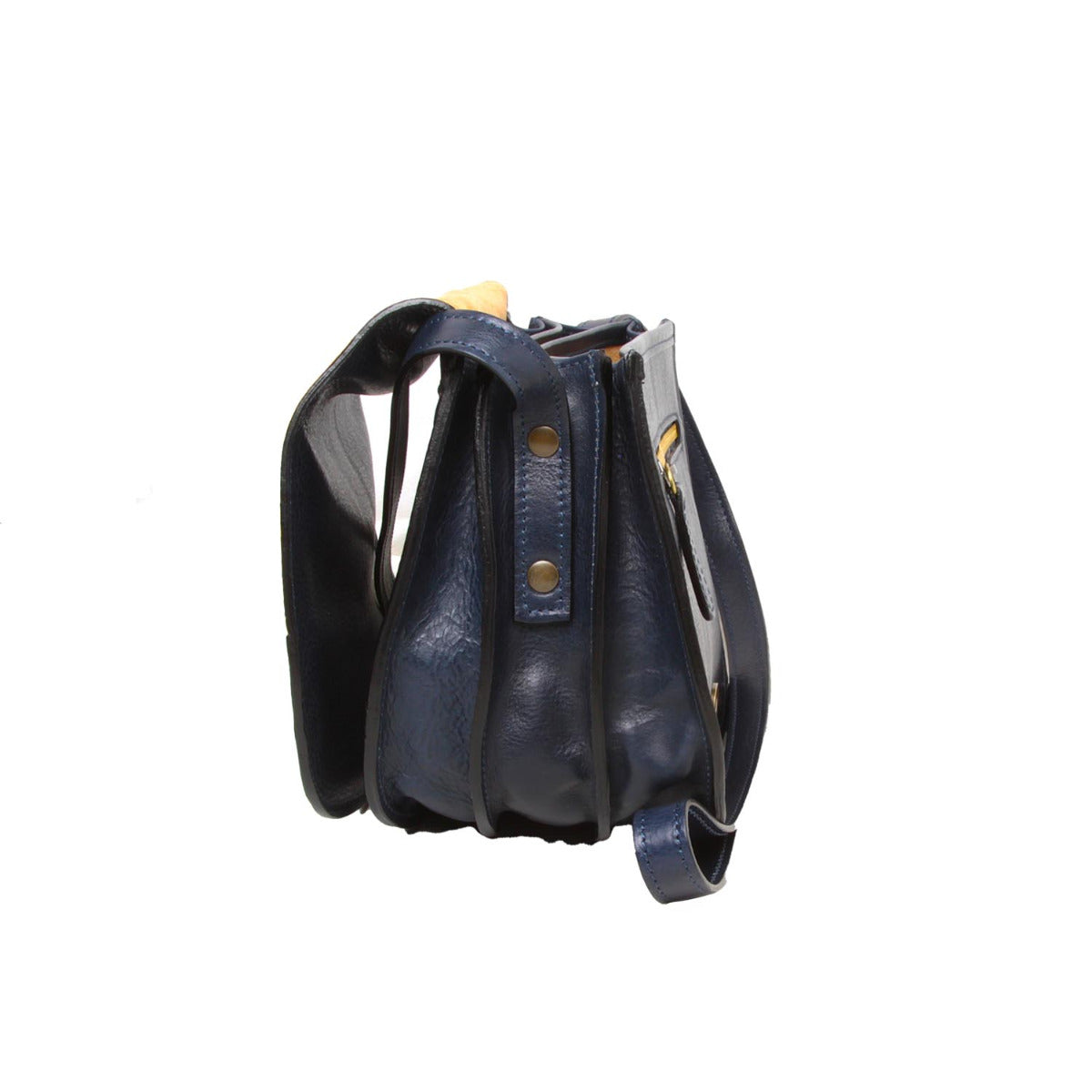 Women's shoulder bag in full grain calfskin-Blue