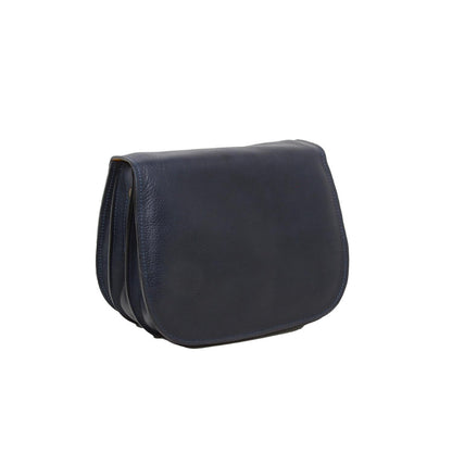 Women's shoulder bag in full grain calfskin-Blue
