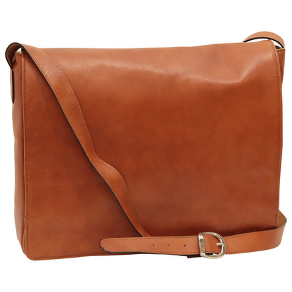 Italian Leather Messenger Bags for Men in Full-Grain Leather - Brown Colonial