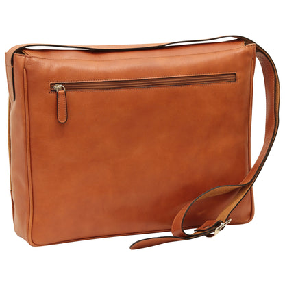 Italian Leather Messenger Bags for Men in Full-Grain Leather - Brown Colonial
