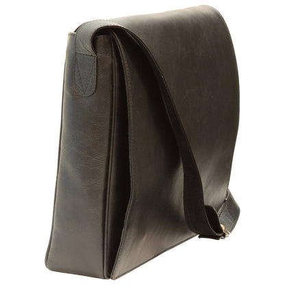 Italian Leather Messenger Bag For Men In Full-grain Leather
