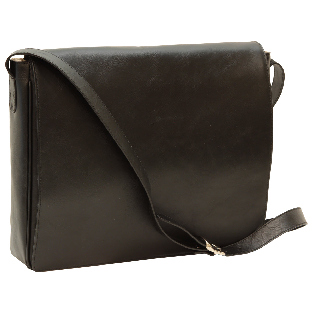 Italian Leather Messenger Bag For Men In Full-grain Leather