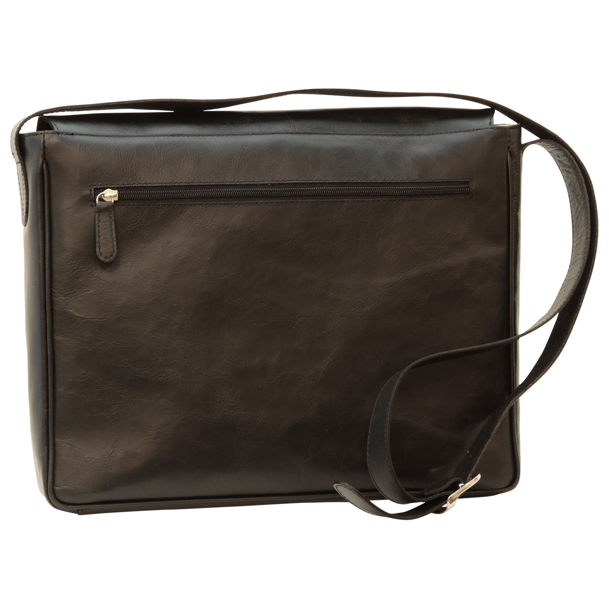 Italian Leather Messenger Bag For Men In Full-grain Leather
