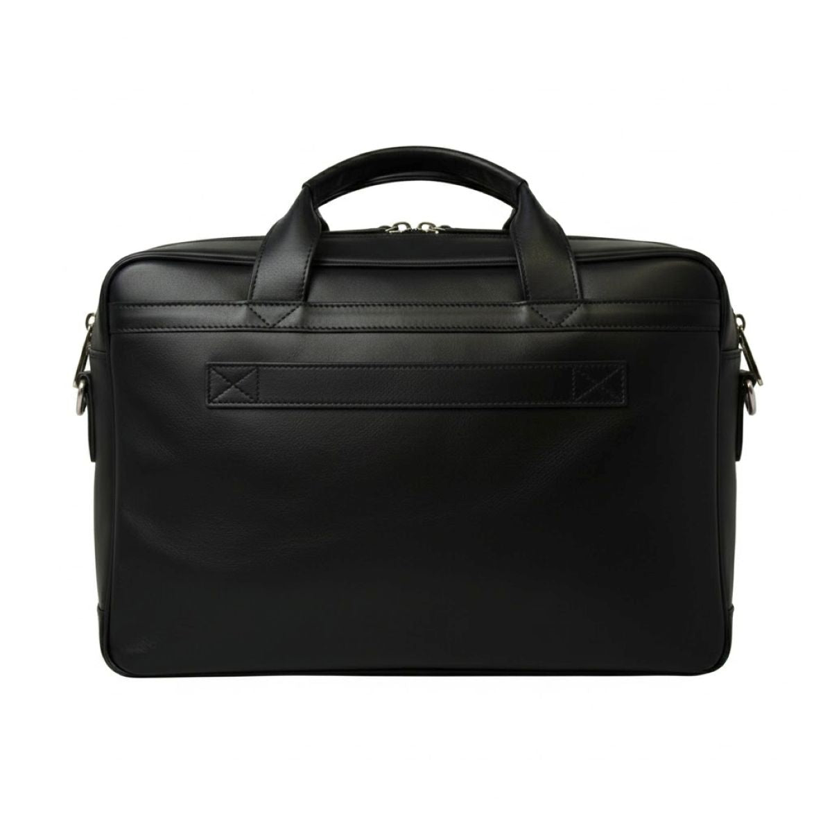 Esclusiva II Leather Laptop Briefcase - Black