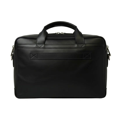 Esclusiva II Leather Laptop Briefcase - Black