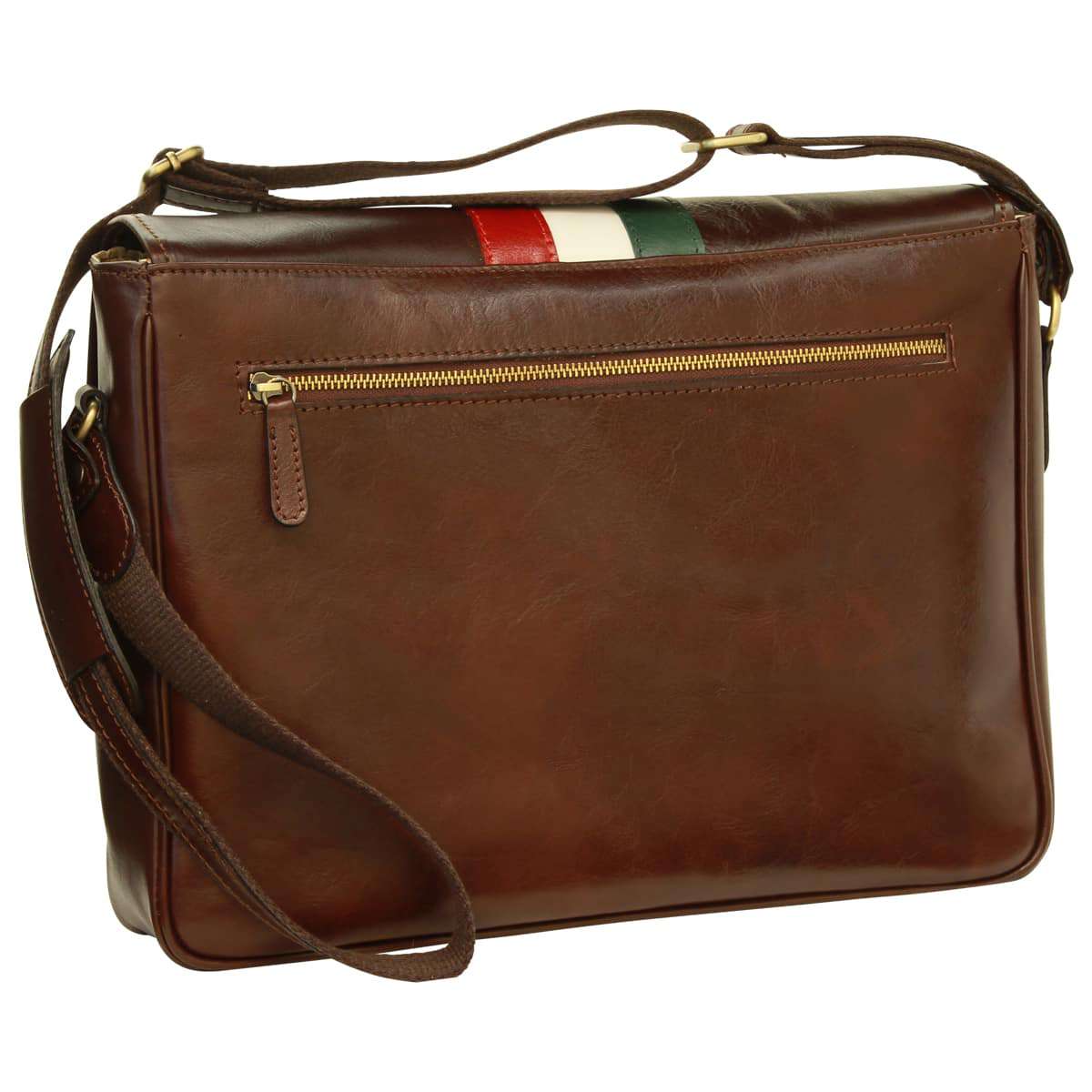 Italian Flag - Messenger Bag - Brown