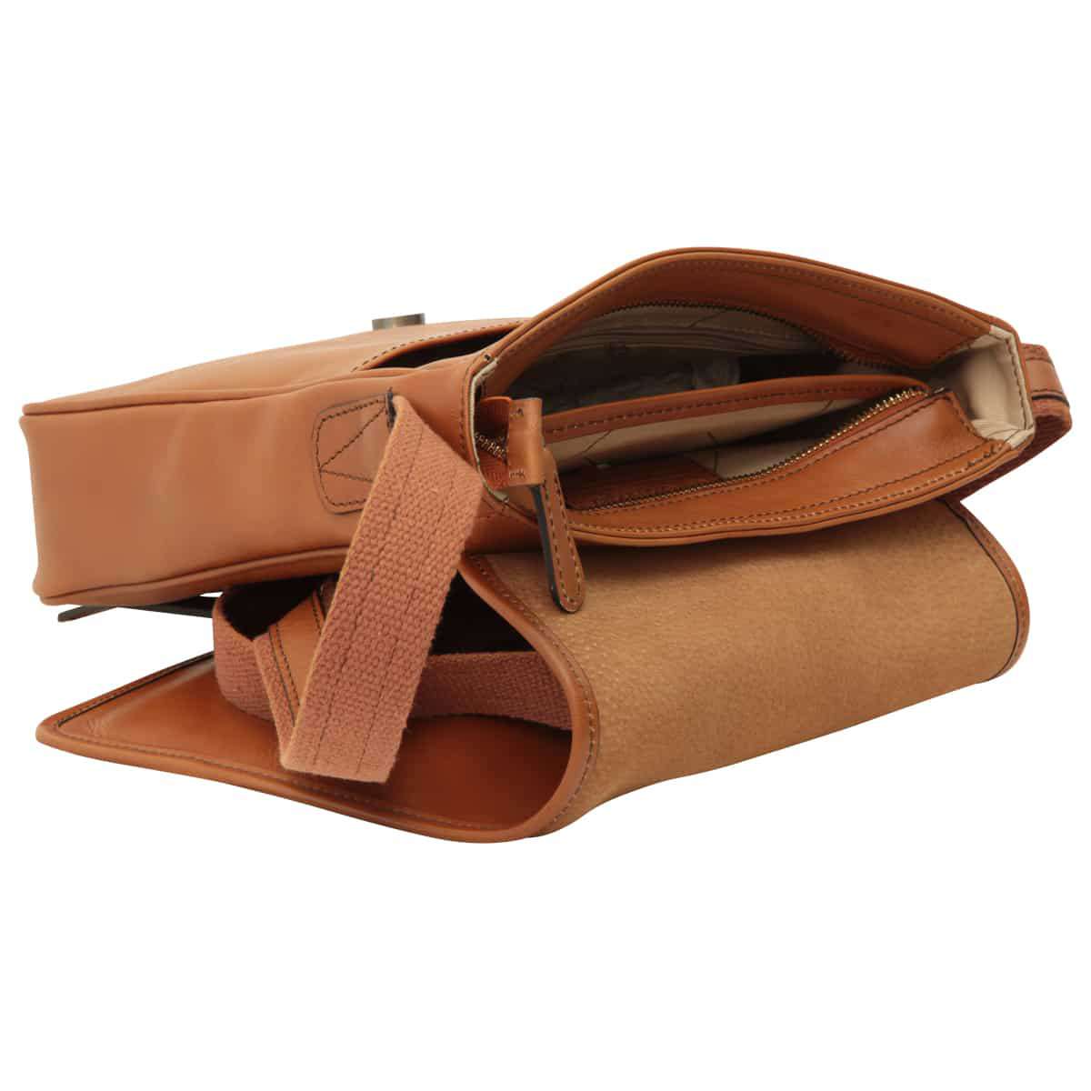 Small leather bag with magnetic closure - Brown Colonial