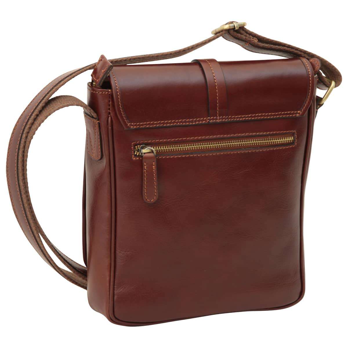 Small leather bag with magnetic closure - Brown