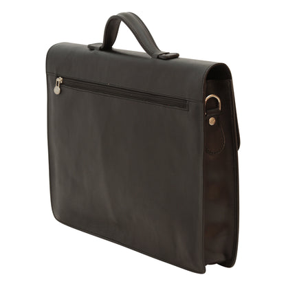 Business leather briefcase black