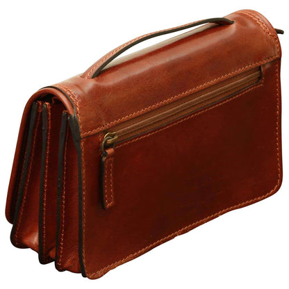 Small leather cross body bag - Brown
