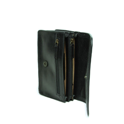 Leather clutch bag- Black