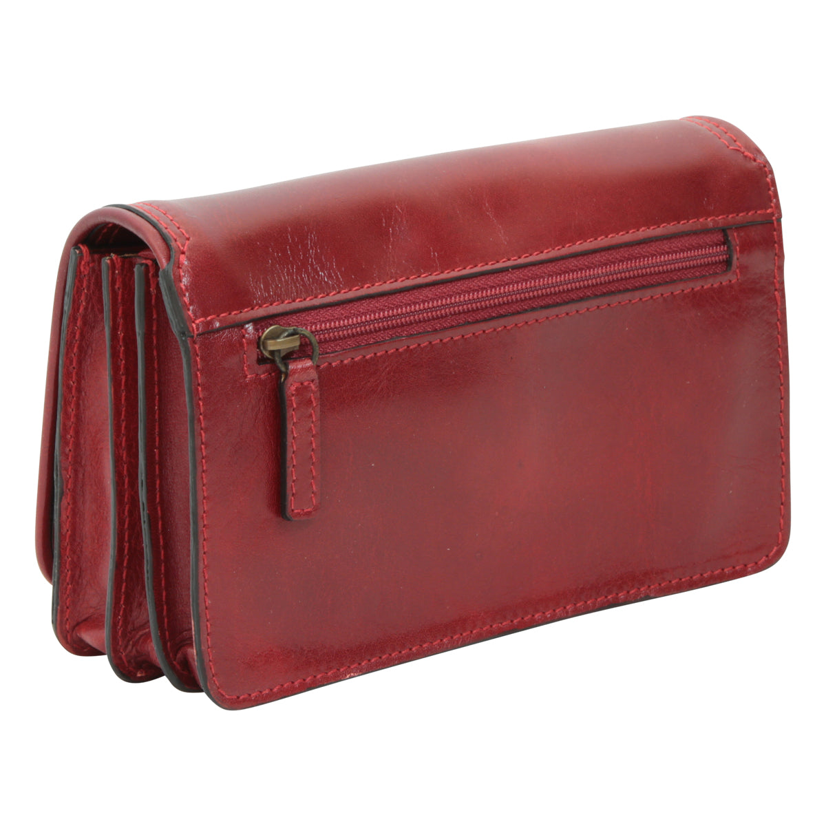 Leather pochette - red