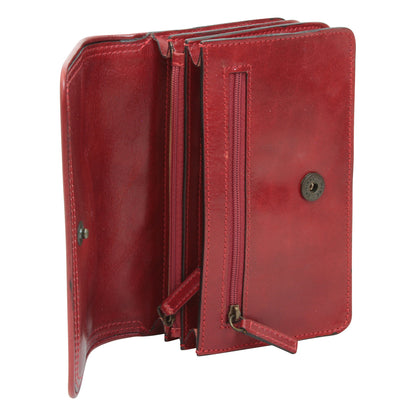 Leather pochette - red