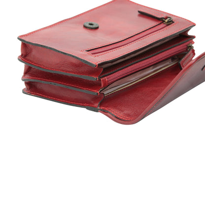 Leather pochette - red