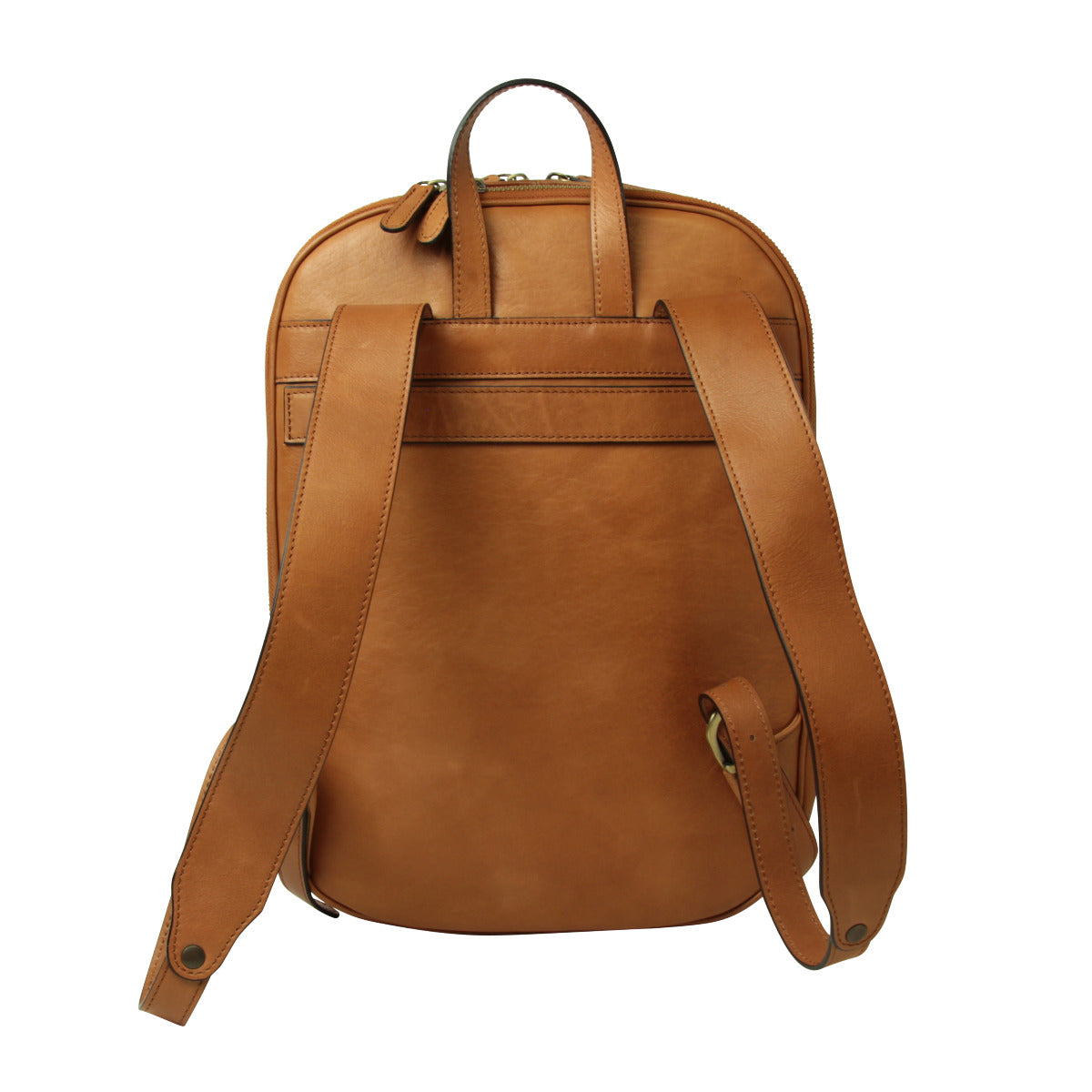 Soft Calfskin Leather Laptop Backpack with backside troller strap- Gold