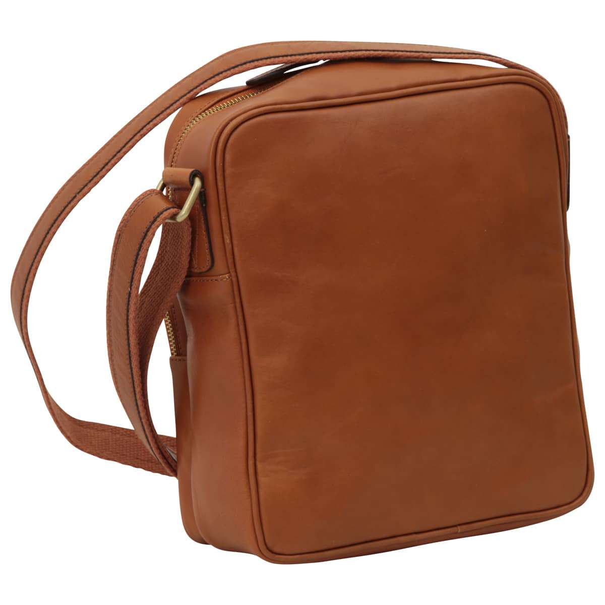 Small leather bag with zip closures - Brown Colonial